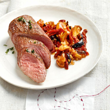 Lammlende mit Pfifferlingen Lammlende mit Pfifferlingen