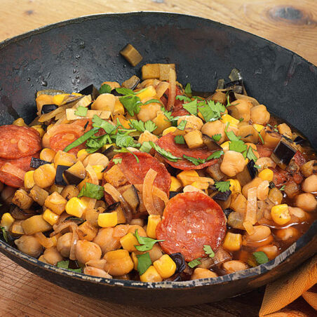 Auberginen-Mais-Pfanne Auberginen-Mais-Pfanne