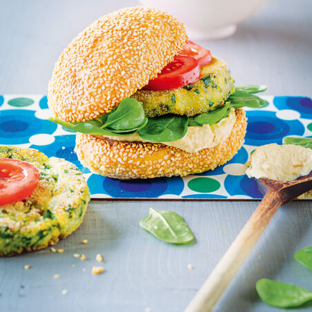 Spinat-Kichererbsen-Burger Spinat-Kichererbsen-Burger