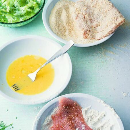 Putenschnitzel mit Gurkensalat Putenschnitzel mit Gurkensalat