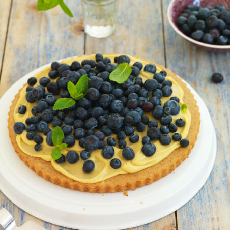Blaubeertarte mit weißer Ganache Blaubeertarte mit weißer Ganache