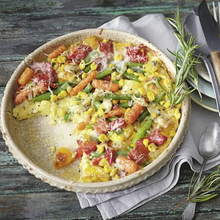 Polenta mit Gemüsekruste Polenta mit Gemüsekruste