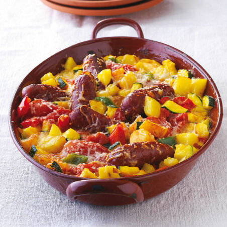 Spanischer Gemüseauflauf mit Chorizo Spanischer Gemüseauflauf mit Chorizo
