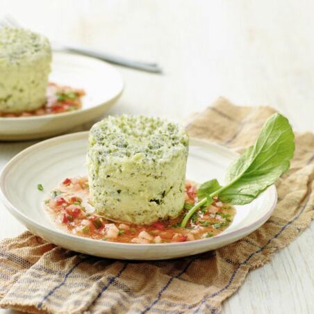 Kräuter-Flans mit Radieschen-Vinaigrette