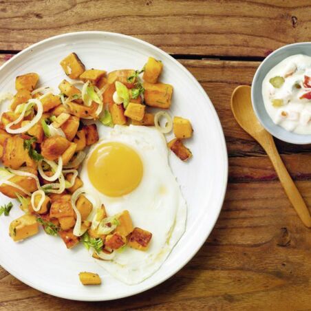 Brat-Süßkartoffeln mit Spiegelei Brat-Süßkartoffeln mit Spiegelei