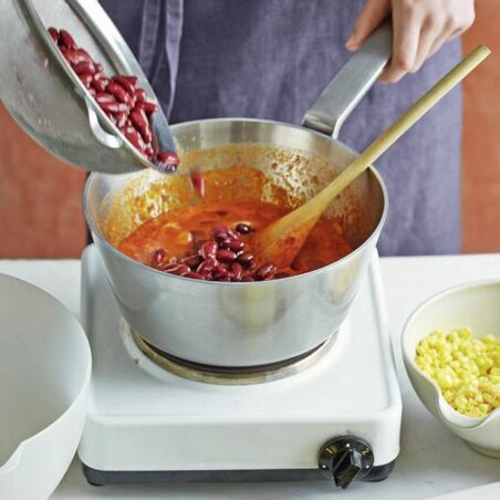 Chili con Polenta-Rauten und Guacamole Chili con Polenta-Rauten und Guacamole