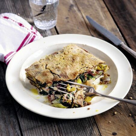 Mangold-Lauch-Lasagne mit Roter Bete Mangold-Lauch-Lasagne mit Roter Bete