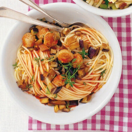 Auberginen-Wurst-Sauce Auberginen-Wurst-Sauce