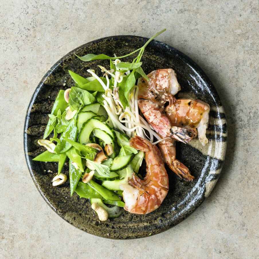 Garnelensalat mit Zuckerschoten Rezept | Küchengötter Garnelensalat mit Zuckerschoten Rezept | Küchengötter