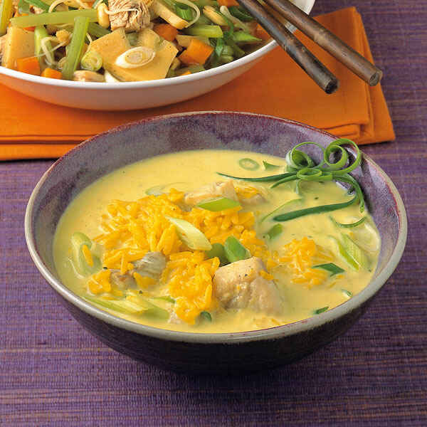 Kokossuppe mit Reis und Seelachs Rezept | Küchengötter Kokossuppe mit Reis und Seelachs Rezept | Küchengötter