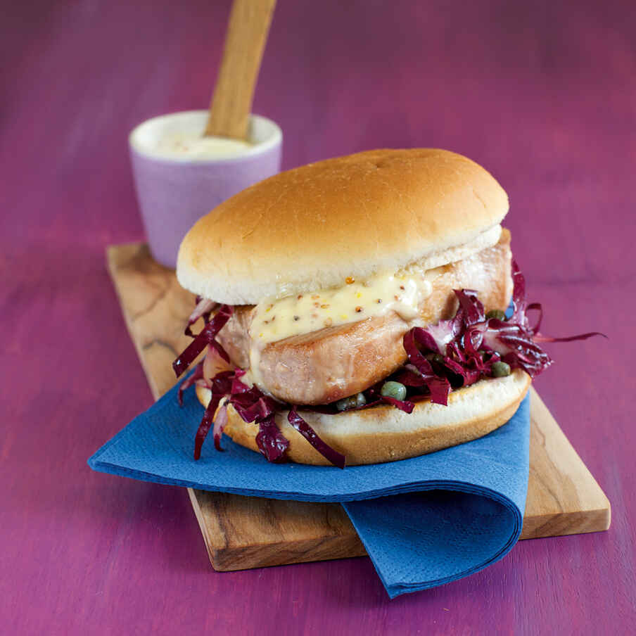 Thunfisch-Burger mit Senfsauce Rezept | Küchengötter