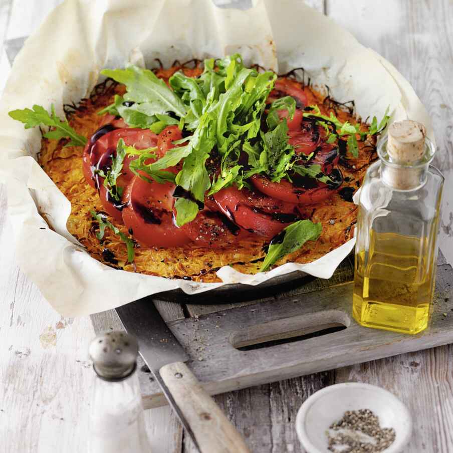 Kürbis-Pizza mit Rucola | Low Carb Rezept | Küchengötter Kürbis-Pizza mit Rucola | Low Carb Rezept | Küchengötter