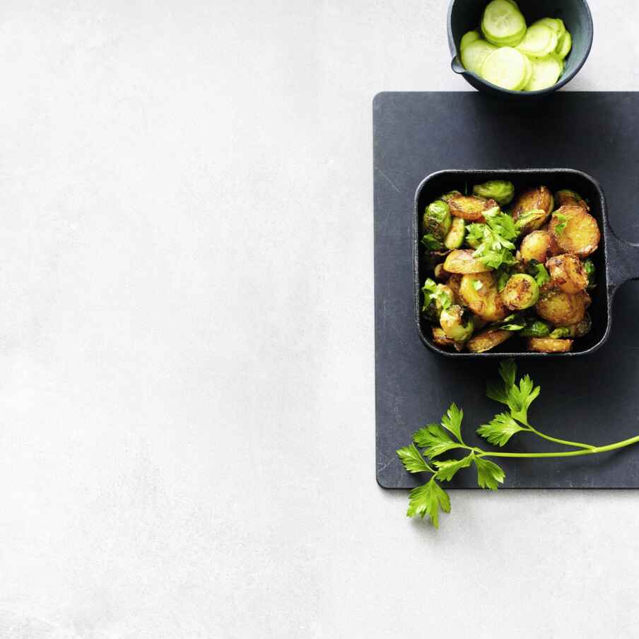 Käsekartoffeln mit Rosenkohl Rezept | Küchengötter Käsekartoffeln mit Rosenkohl Rezept | Küchengötter