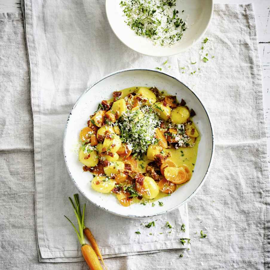 Gnocchi mit VeggieCarbonara Rezept Küchengötter