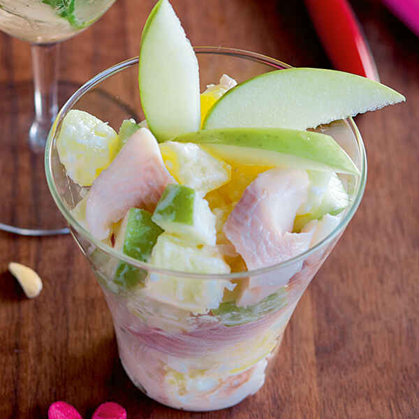 Kartoffel-Apfel-Salat mit Räucherforelle Rezept | Küchengötter Kartoffel-Apfel-Salat mit Räucherforelle Rezept | Küchengötter