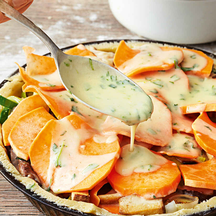 Vegane Süßkartoffel-Pilz-Quiche Rezept | Küchengötter Vegane Süßkartoffel-Pilz-Quiche Rezept | Küchengötter