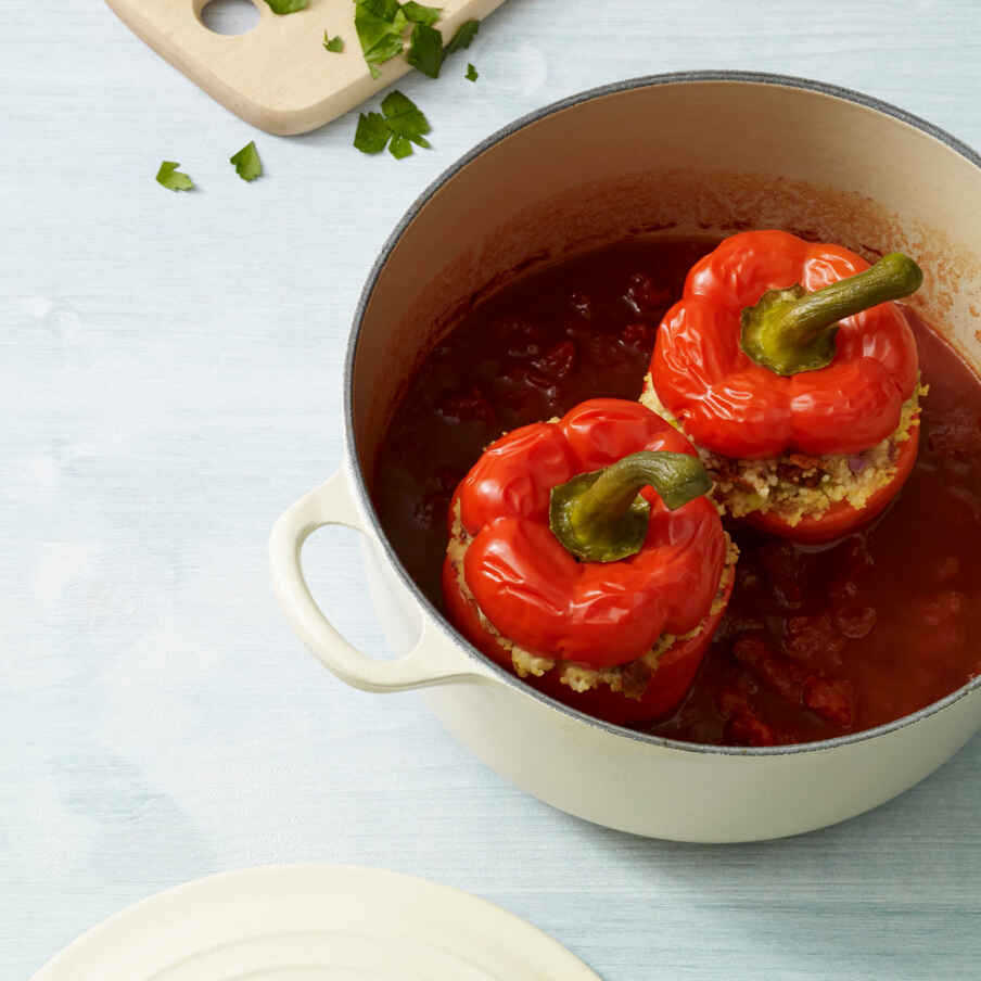 Gefüllte Paprika mit Couscous Rezept | Küchengötter Gefüllte Paprika mit Couscous Rezept | Küchengötter