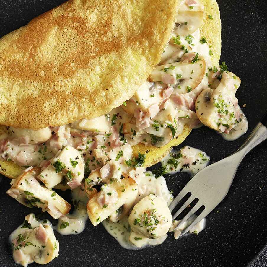 Omelett mit Champignonragout Rezept | Küchengötter Omelett mit Champignonragout Rezept | Küchengötter