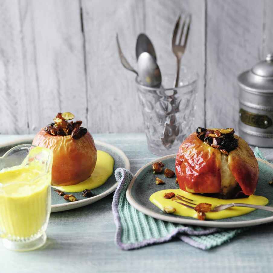 Kurkuma-Bratapfel mit Vanillesauce Rezept | Küchengötter