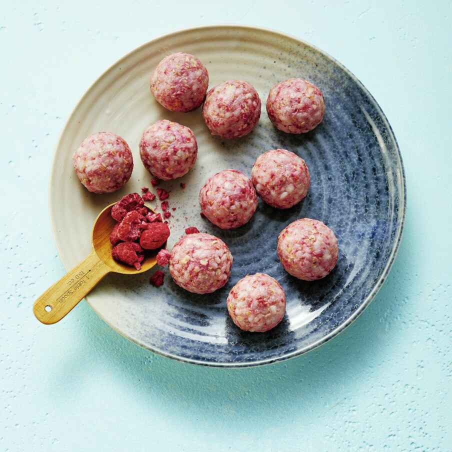 Milchreis-Bällchen mit Himbeeren Rezept | Küchengötter Milchreis-Bällchen mit Himbeeren Rezept | Küchengötter