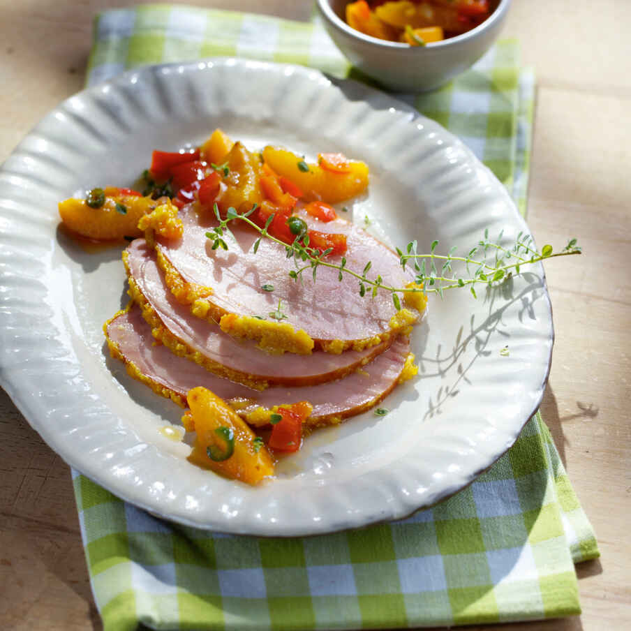 Kasseler mit Thymian-Aprikosen Rezept | Küchengötter