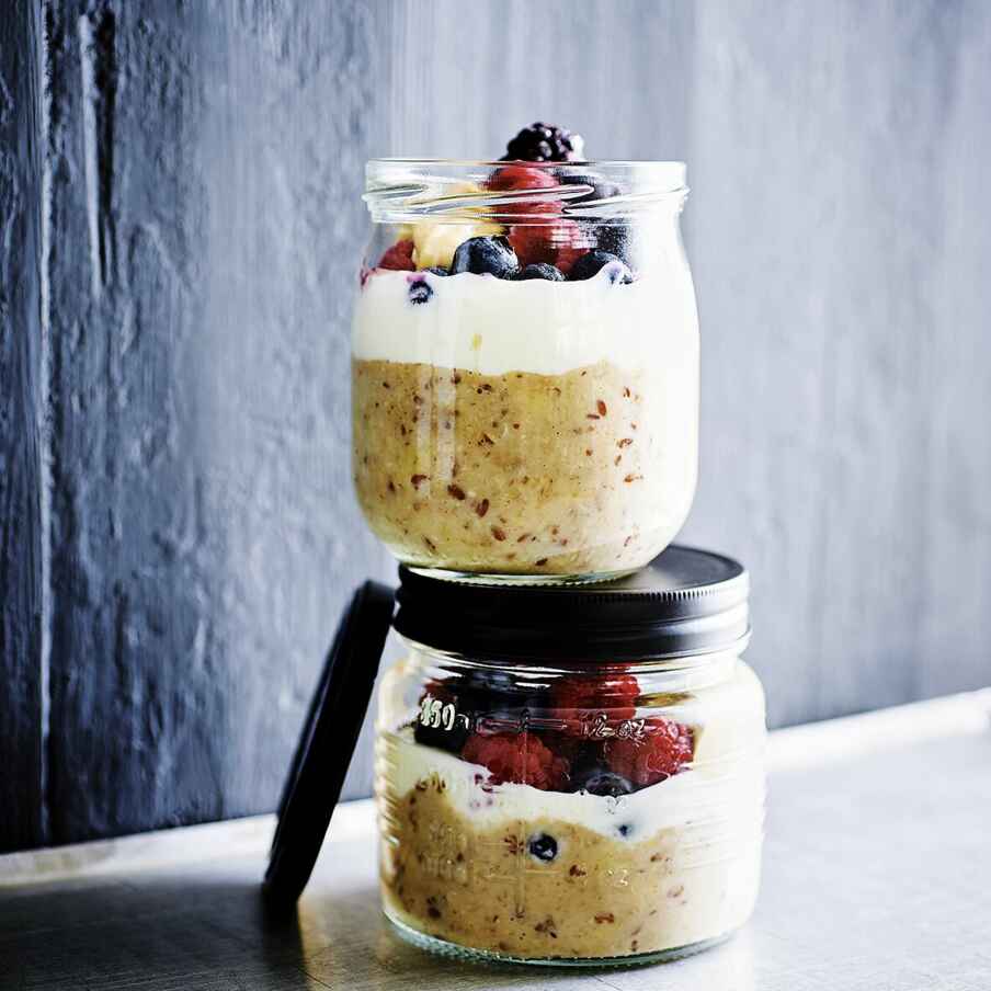 Contenori per avena da notte da 16 once con coperchi e Contenori per avena da notte da 16 once con coperchi e