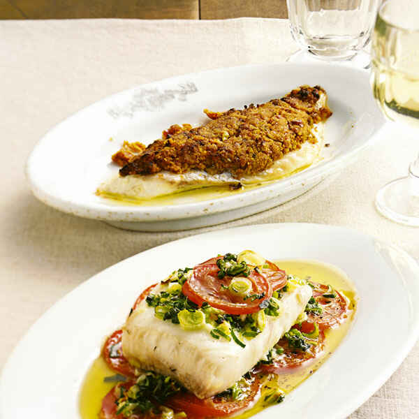 Doradenfilets mit Olivenkruste Rezept | Küchengötter Doradenfilets mit Olivenkruste Rezept | Küchengötter