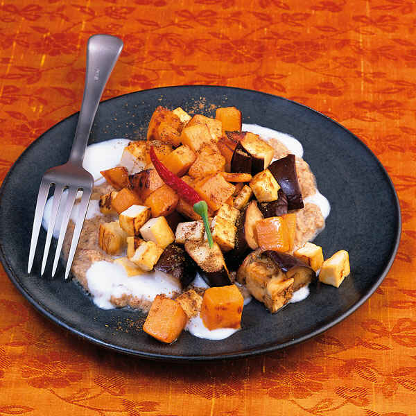 TofuKorma mit Auberginen und Süßkartoffeln Rezept Küchengötter