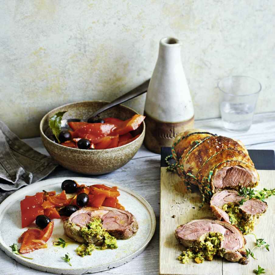 Putenrollbraten mit Peperonata | Low Carb Rezept | Küchengötter Putenrollbraten mit Peperonata | Low Carb Rezept | Küchengötter