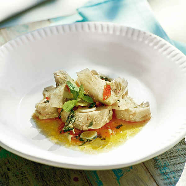 Gebratene Artischocken mit jungem Knoblauch Rezept | Küchengötter Gebratene Artischocken mit jungem Knoblauch Rezept | Küchengötter