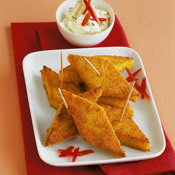 Polentarauten mit Käsecreme Rezept | Küchengötter