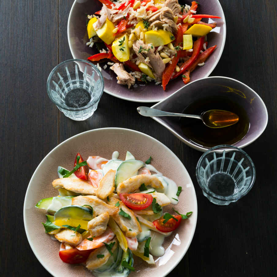 Gelber Zucchinisalat mit Thunfisch Rezept | Küchengötter