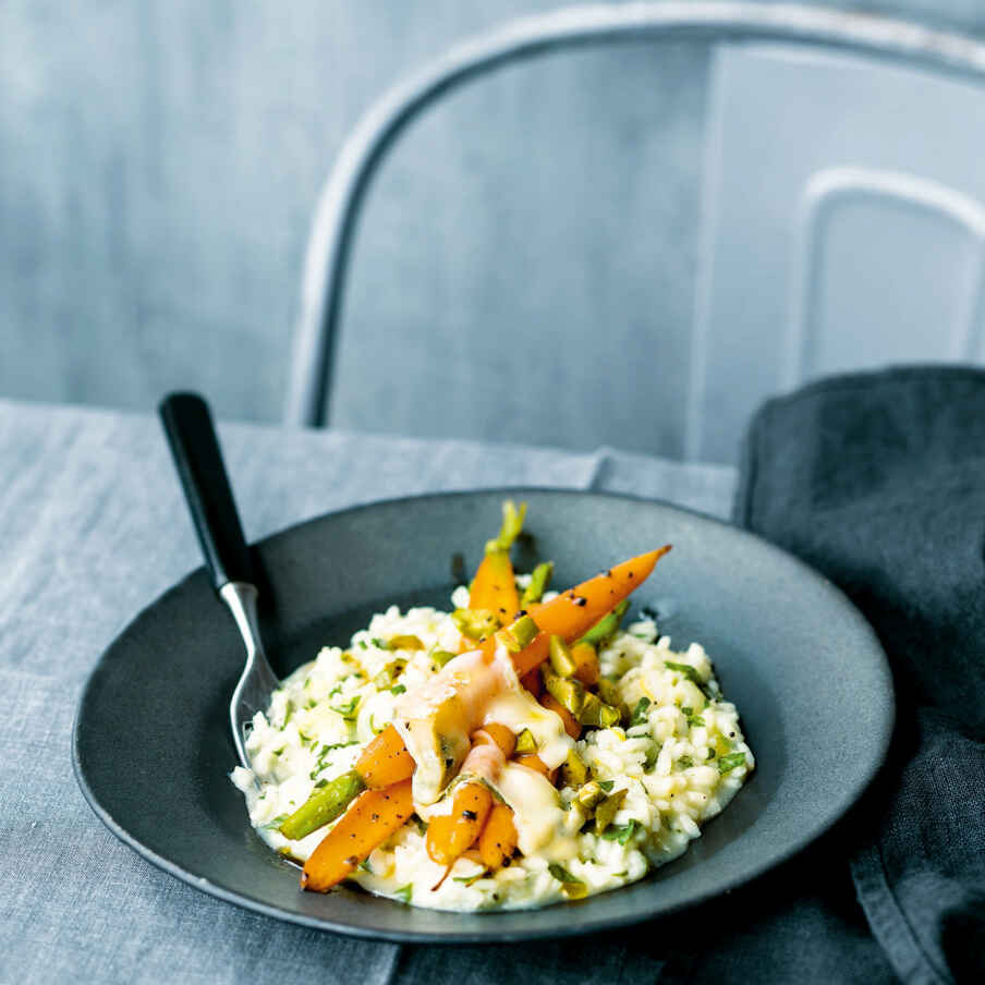 Zitronenrisotto mit Kardamom-Möhren Rezept | Küchengötter