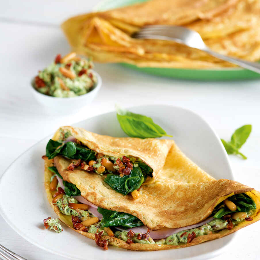 Schinken-Spinat-Pfannkuchen Rezept | Küchengötter
