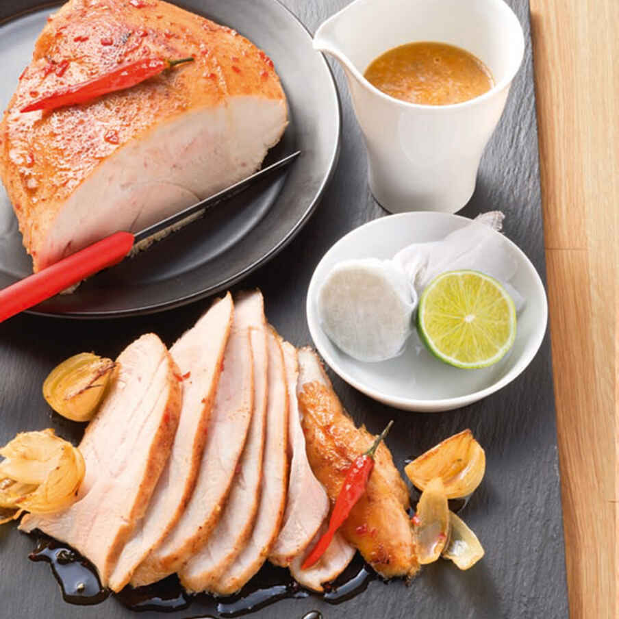 Putenbraten mit Chili-Honig-Glasur Rezept | Küchengötter Putenbraten mit Chili-Honig-Glasur Rezept | Küchengötter