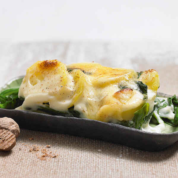 Kartoffel-Spinat-Gratin (1 Portion) Rezept | Küchengötter Kartoffel-Spinat-Gratin (1 Portion) Rezept | Küchengötter