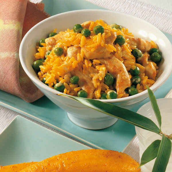 Curryreis mit Huhn und Erbsen Rezept | Küchengötter