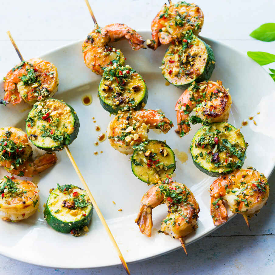 Garnelen, Zucchini und ThaiGremolata Rezept Küchengötter