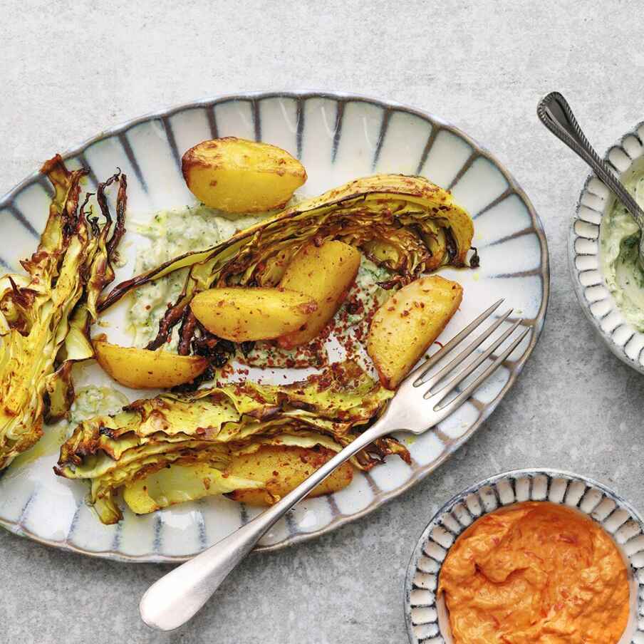 Gratinierter Spitzkohl mit Dip Rezept | Küchengötter