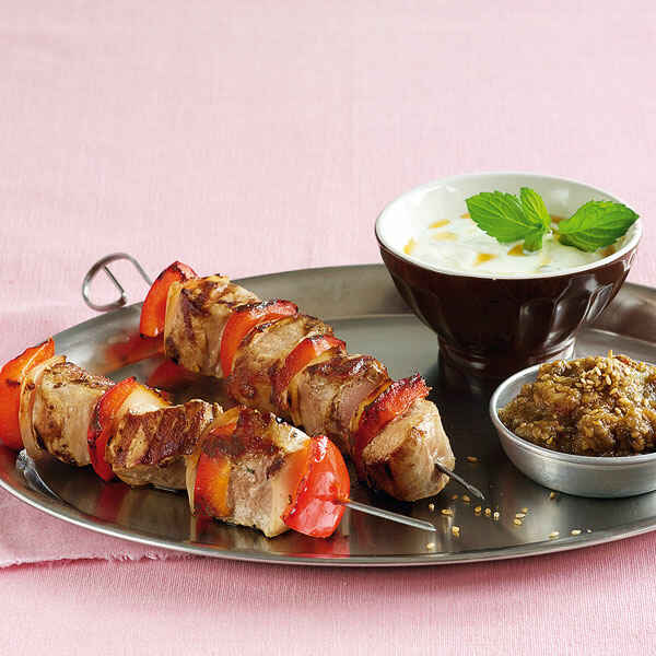 Kebabs mit Auberginencreme Rezept Küchengötter