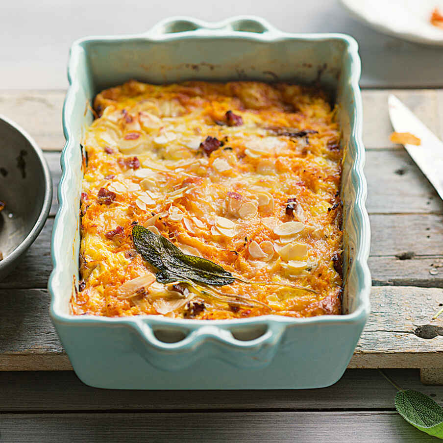 Kürbisauflauf mit Speck Rezept | Küchengötter