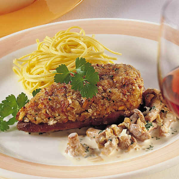 Fasanenbrust mit Pilzkruste Rezept | Küchengötter
