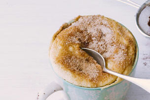 Tassenkuchen Mug Cake Rezepte ohne Ei Zimt und Zucker