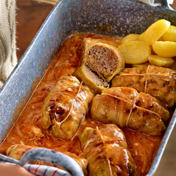 Kohlrouladen mit Hack und Sauerkrautfüllung