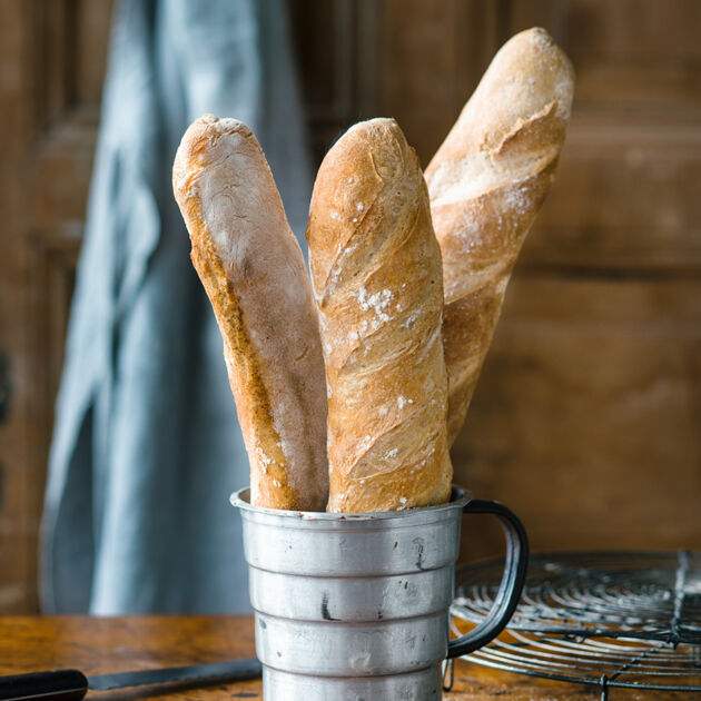 KITESSENSU Baguette-Backform Set – 2 & 3 Fächer, Antihaftbeschichtet, Perforiert, Für Knuspriges Brot