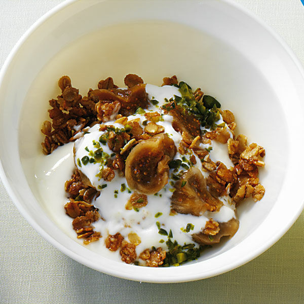 Feigenkompott mit gerösteten Flocken