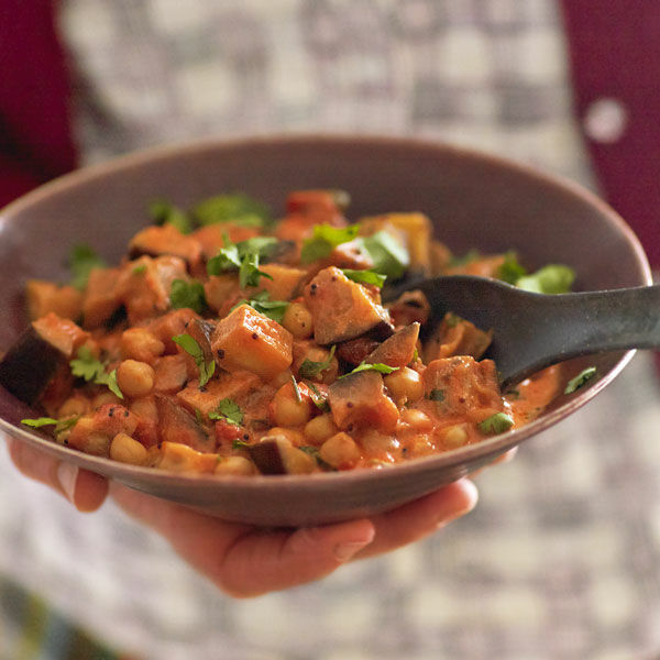 Auberginen Curry Mit Kichererbsen Rezept Kuchengotter 