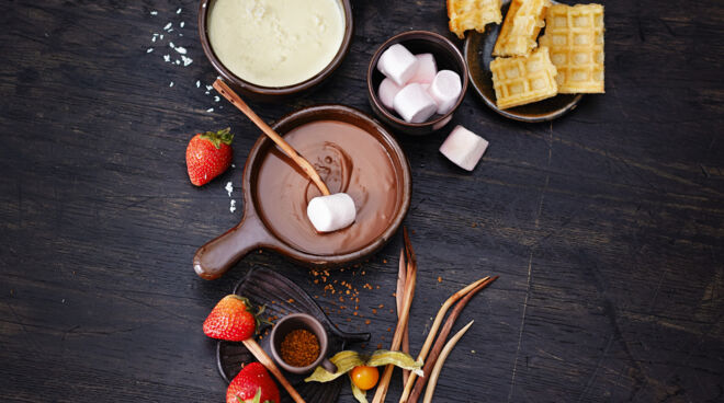 Zutaten für ein perfektes Schokofondue Zutaten für ein perfektes Schokofondue