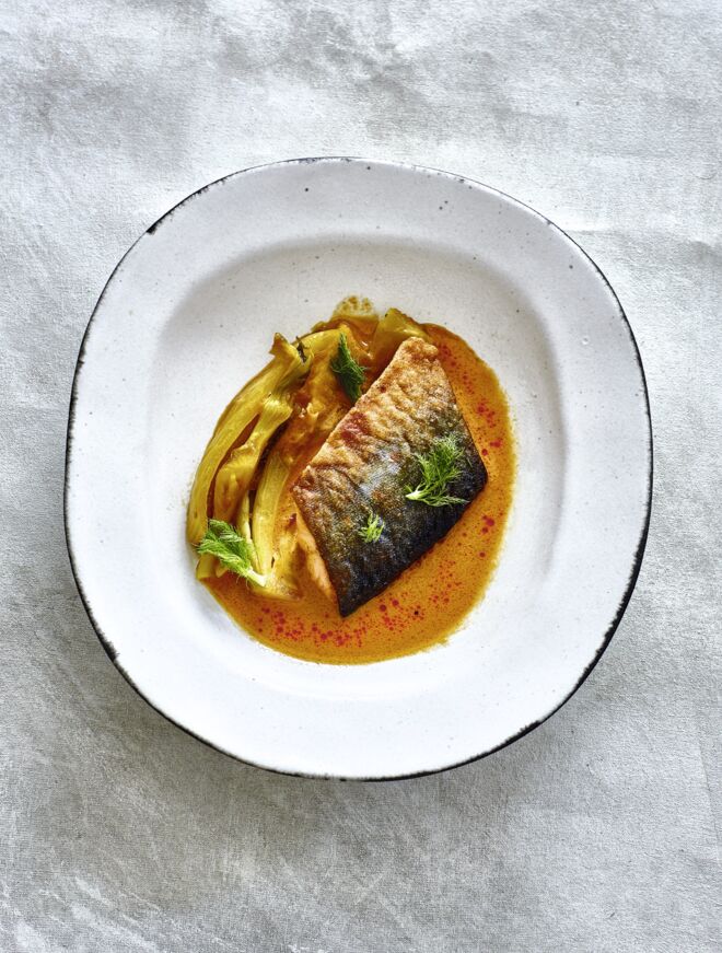 Saibling mit Fenchelgemüse Saibling Fenchel Massaman