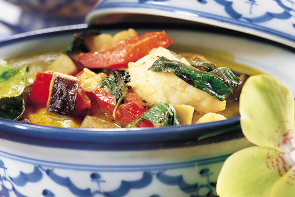 Fisch-Curry mit Auberginen